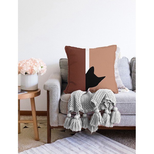 Prevleka za vzglavnik iz mešanice bombaža Minimalist Cushion Covers Kitten, 55 x 55 cm-image-2