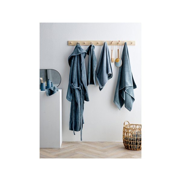 Modro-zelena brisača za obraz iz organskega bombaža Södahl Comfort, 50 x 100 cm-image-3