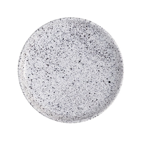 Bel in črn lončeni desertni krožnik ÅOOMI Mess, ø 17 cm