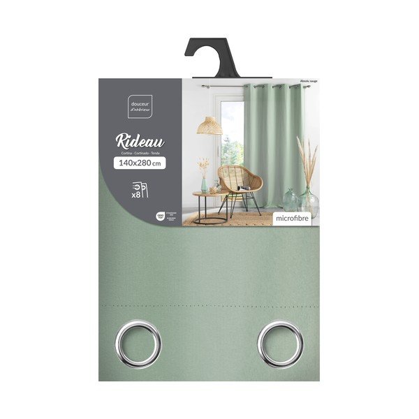 Žajbljevo zelena zavesa za delno zatemnitev iz mikrovlaken 140x280 cm Absolu – douceur d'intérieur-image-4