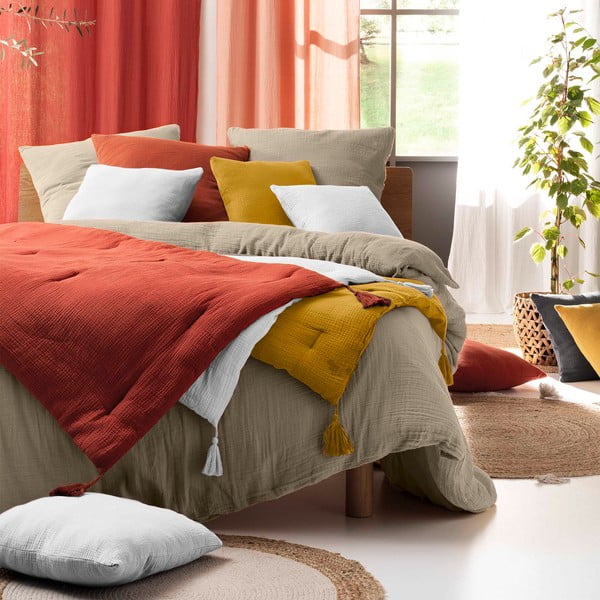 Bež podaljšana posteljnina za zakonsko posteljo iz muslina 240x260 cm Angelia – douceur d'intérieur-image-2