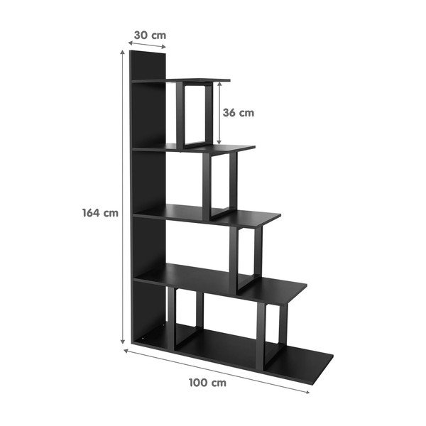 Črn regal 100x164 cm Step – Kalune Design-image-4