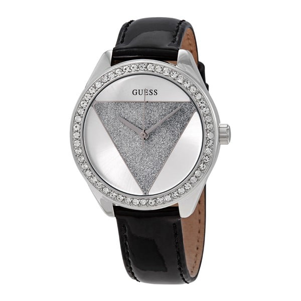 Ženska ura s črnim usnjenim pasom Guess W0884L3-image-3