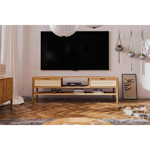 TV omarica iz hrastovega lesa 204x64 cm Pola - The Beds-image-1