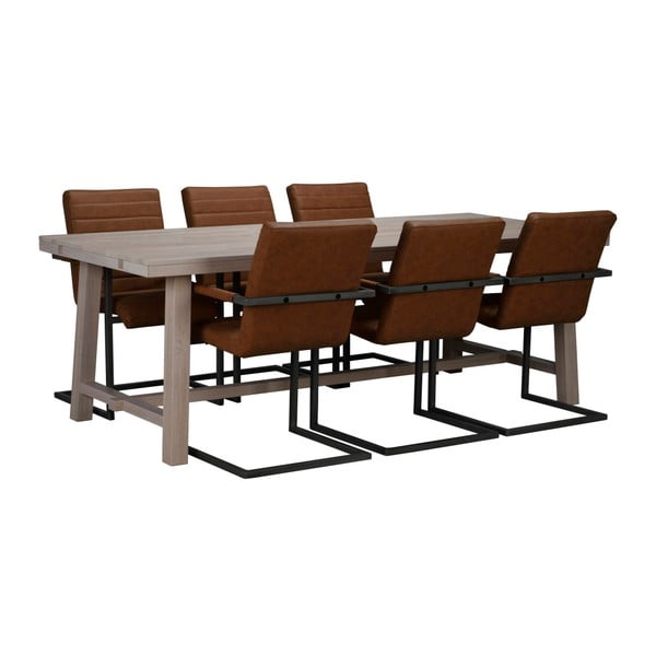 Jedilna miza iz mat lakiranega hrastovega lesa Rowico Brooklyn, 220 x 95 cm-image-4