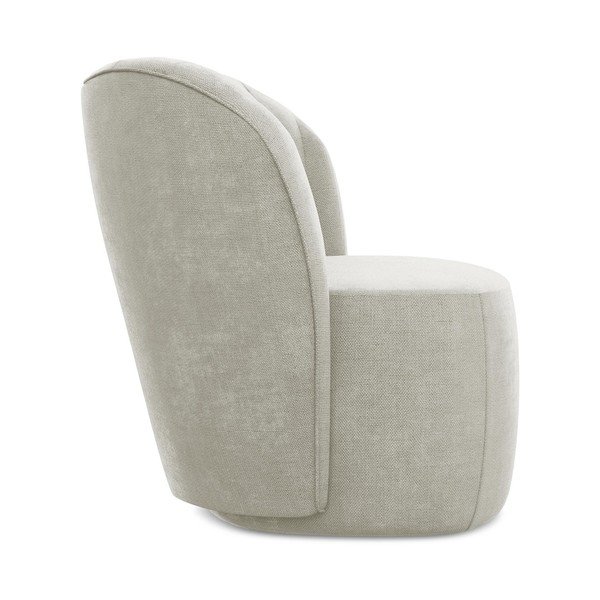 Kremno bel fotelj iz šenilje Keloa – Makamii-image-2