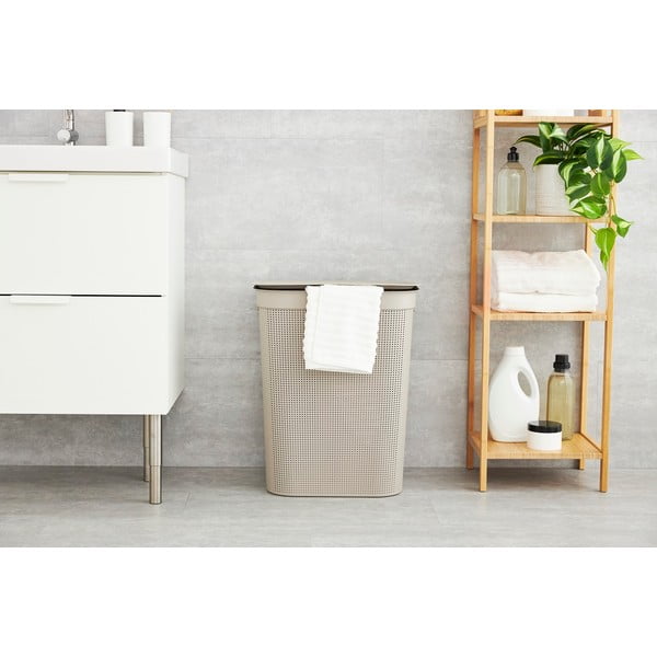 Bež plastični koš za perilo 50 l Brisen - Rotho-image-1