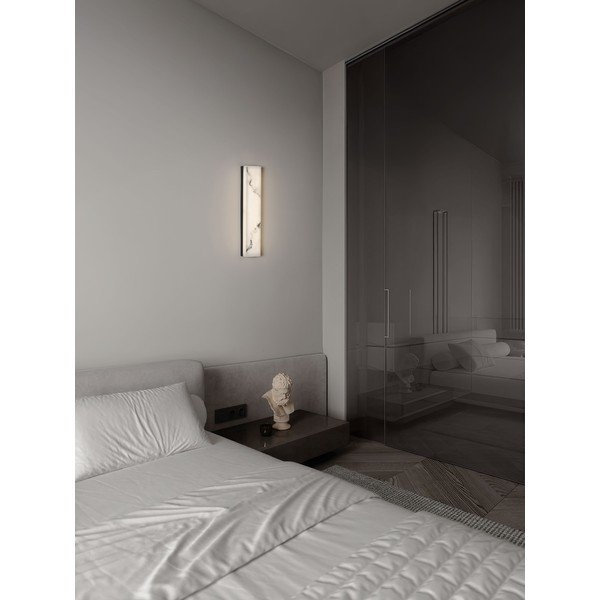 Bela/mat črna LED stenska svetilka v kamnitem dekorju Shado – Nova Luce-image-1