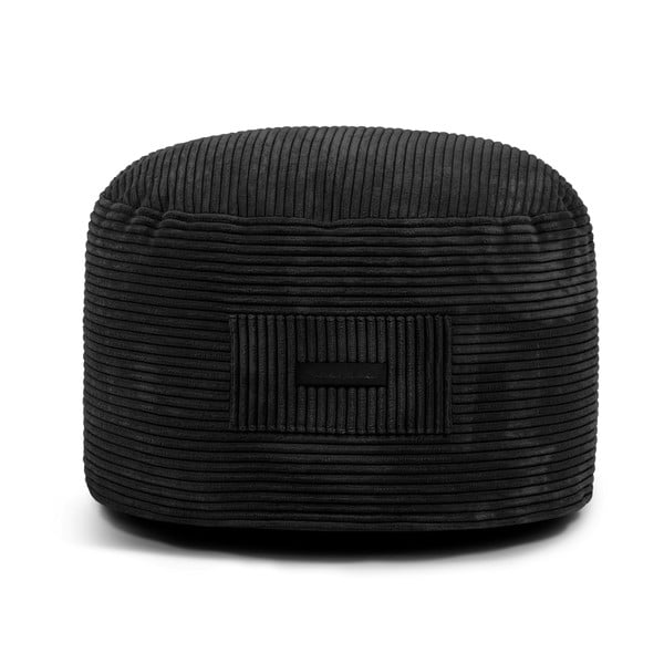 Črn tabure iz rebrastega žameta Om 60 – SLOWDOWN