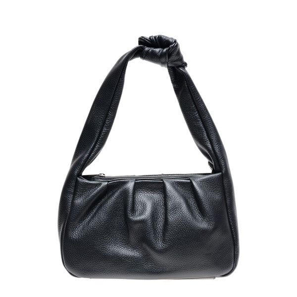 Črna usnjena torbica Carla Ferreri