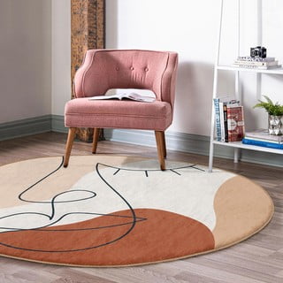 Opečnato oranžna pralna okrogla preproga primerna za robotski sesalnik ø 120 cm Comfort – Mila Home