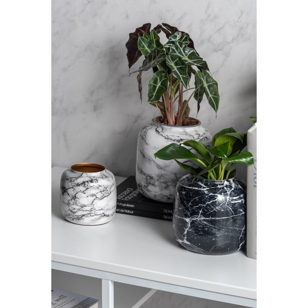 Črno-bela železna vaza PT LIVING Marble, višina 12,5 cm-image-3