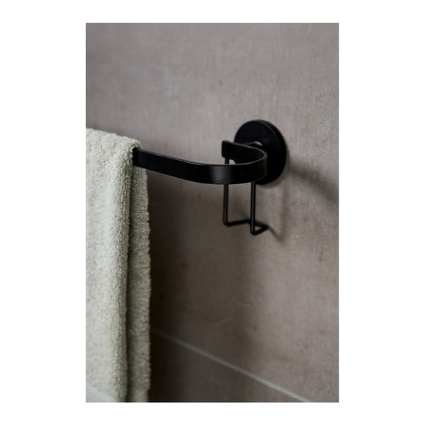 Črno stensko stojalo za brisače Wenko Classic Plus-image-1