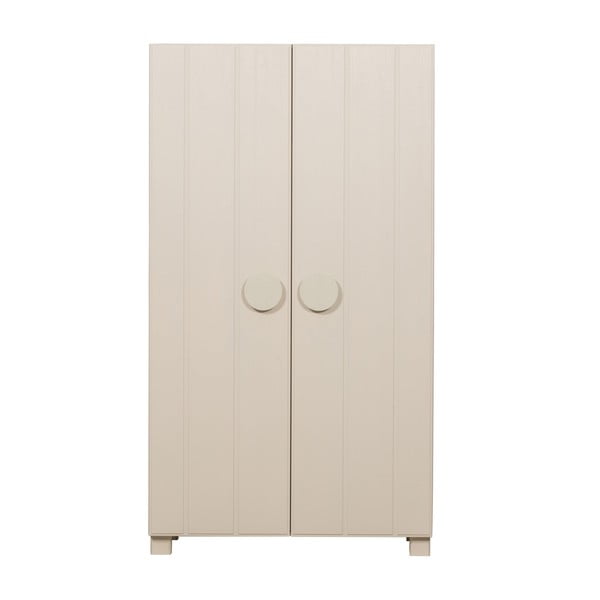 Kremno bela garderobna omara iz masivnega bora 110x200 cm Noah – WOOOD
