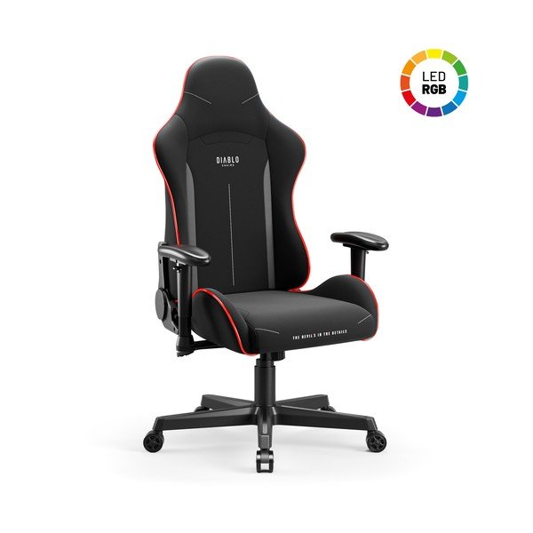 Črn gaming stol X-Starter LED – Diablo Chairs