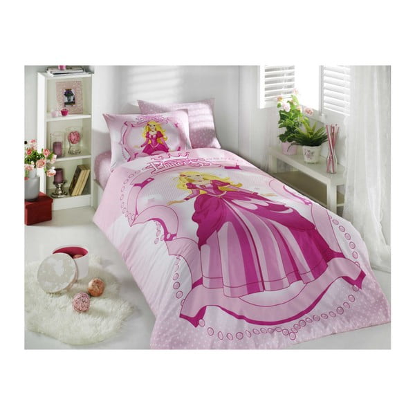 Materro Farha bombažno posteljno perilo za eno osebo z rjuho, 160 x 220 cm
