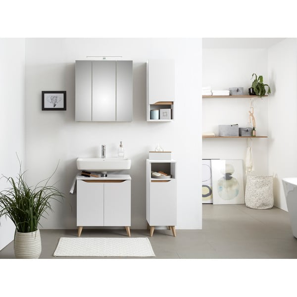 Bela nizka stenska omarica brez umivalnika 60x53 cm Set 857 – Pelipal-image-4