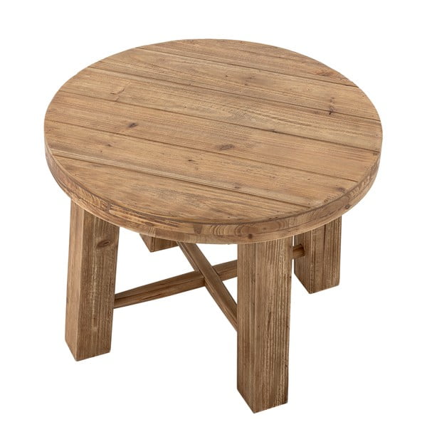 Okrogla klubska mizica v dekorju eksotičnega lesa v temni naravni barvi ø 60 cm Emmett – Bloomingville-image-2