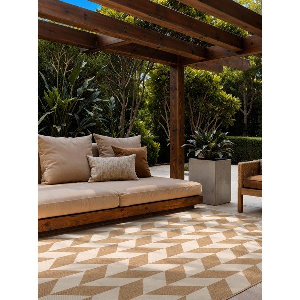 Kremno bela/v naravni barvi notranja in zunanja preproga 160x230 cm Haringey Terrick – Ted Baker-image-1