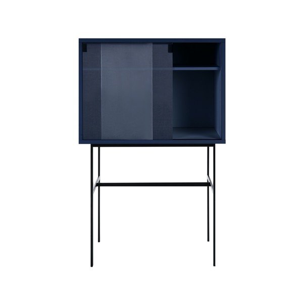 Temno modra vitrina z drsnimi vrati 70x109x40 cm Lekko – noo.ma-image-2