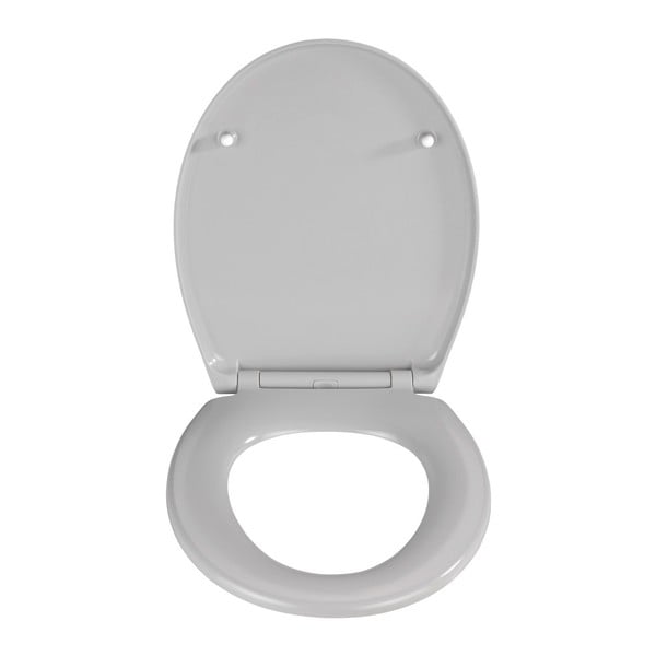 Siva WC deska z enostavnim zapiranjem Wenko Samos, 44,5 x 37,5 cm-image-1