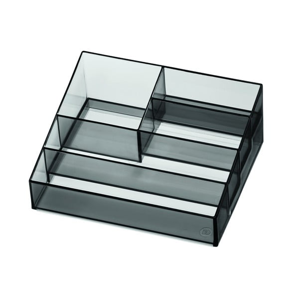 Mat črn kopalniški organizator za kozmetiko iz reciklirane plastike Nail Station – iDesign-image-2