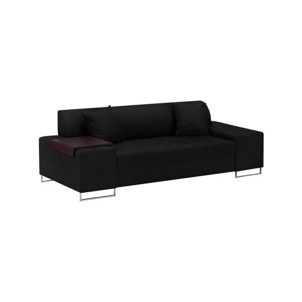 Črna zofa s srebrnimi nogami Cosmopolitan Design Orlando, 220 cm-image-2