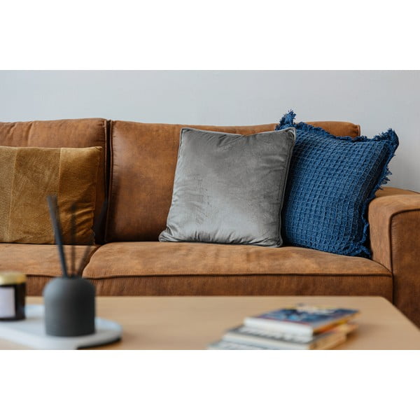 Kotna sedežna garnitura iz imitacije usnja v konjak rjavi barvi (desni kot) Copenhagen – Scandic-image-1