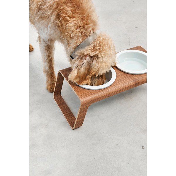 Komplet posod s podstavkom za pse Desco Walnut S – MiaCara-image-3