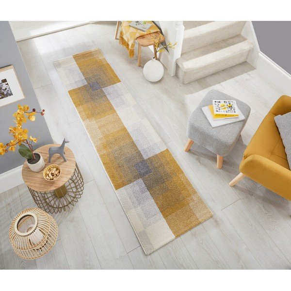 Siva in rumena preproga Flair Rugs Plaza, 60 x 230 cm-image-1