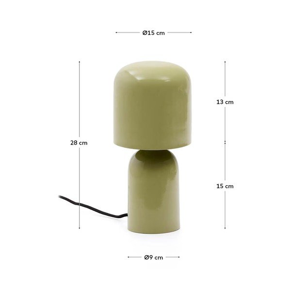 Črna namizna svetilka s kovinskim senčilom (višina 28 cm) Monze – Kave Home-image-4