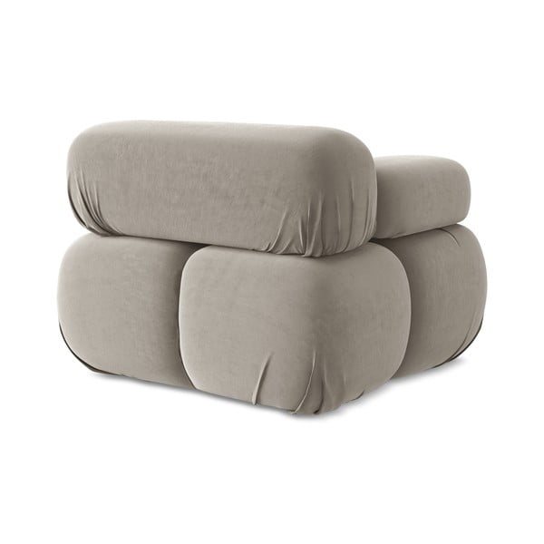 Bež žameten modul za sedežno garnituro (levi kot) Lokua – Makamii-image-4