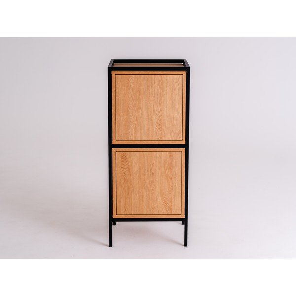 Črna omarica v hrastovem dekorju 45x102 cm Skap - CustomForm-image-4