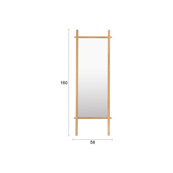 Stoječe ogledalo z lesenim okvirjem 58x160 cm Solene – White Label-image-4