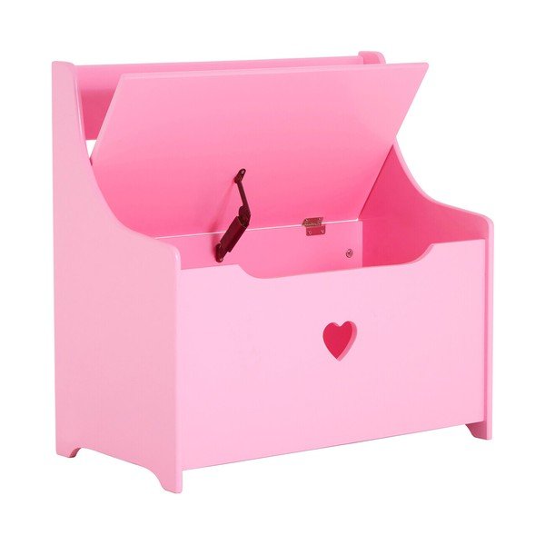 Rožnata otroška omarica s klopjo 60x62x34 cm Pink Heart – Premier Housewares-image-2