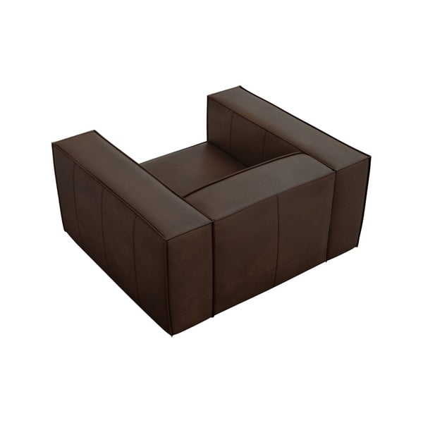 Temno rjav usnjen fotelj Madame - Windsor & Co Sofas-image-4