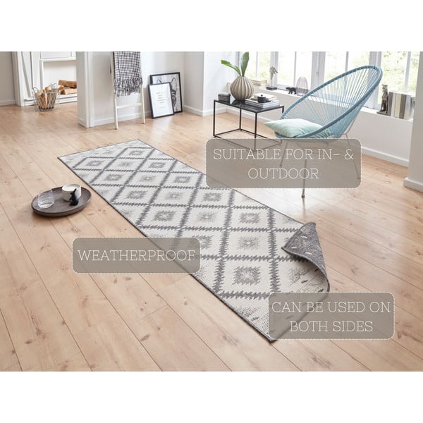 Sivo-krem zunanja preproga NORTHRUGS Malibu, 80 x 250 cm-image-4