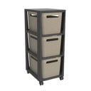 Črno-bež plastičen voziček s policami 30x77 cm Brisen - Rotho