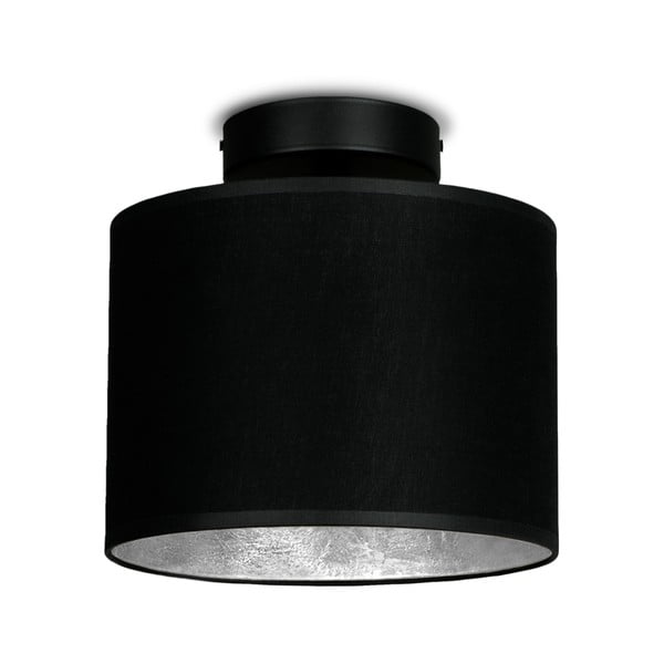 Črna stropna svetilka z detajli v srebrni barvi Sotto Luce Mika XS CP, ⌀ 20 cm