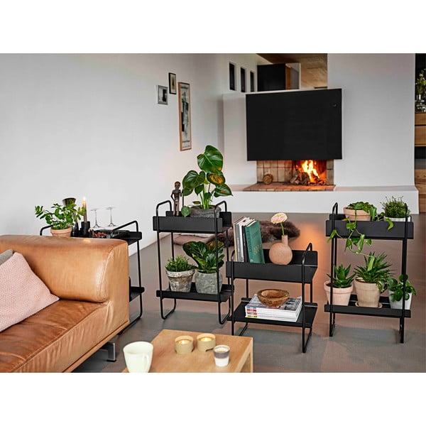 Črna kovinska konzolna mizica 24x48 cm A-Console - Zone-image-1