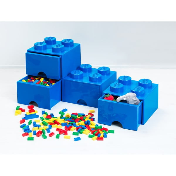 Modra škatla za pisalno mizo s predalom LEGO® , 31 x 16 cm-image-2