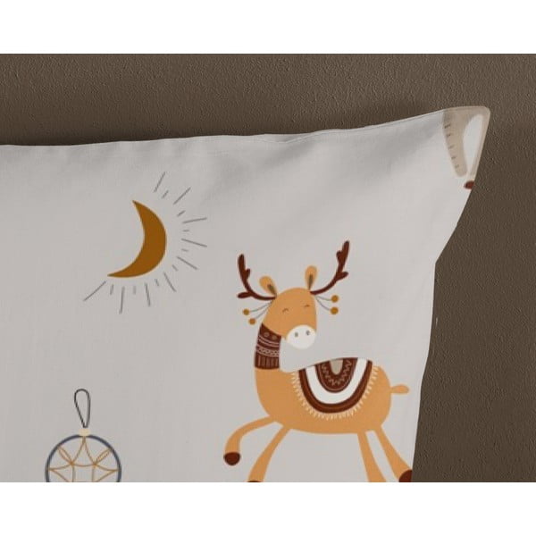 Sivo-bež enojna bombažna otroška posteljnina 140x200 cm Woody – Good Morning-image-3