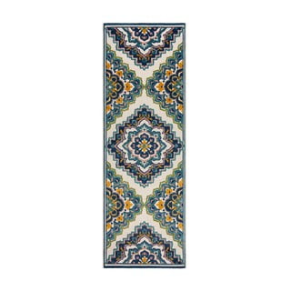 Modra zunanja preproga 80x230 cm Beach Floral – Flair Rugs