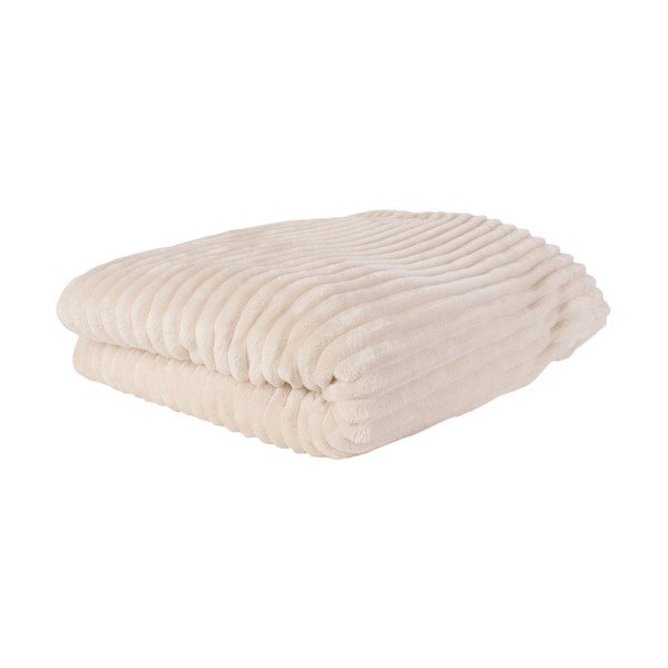 Krem žametno pregrinjalo PT LIVING Ribbed, 150 x 200 cm-image-2