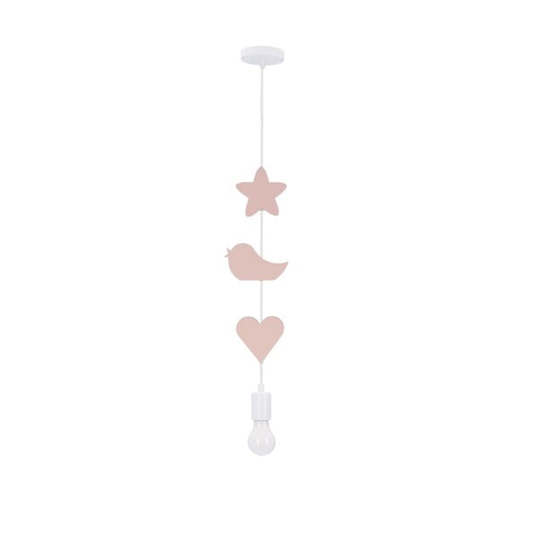 Bela/rožnata otroška svetilka s kovinskim senčnikom Single – Candellux Lighting