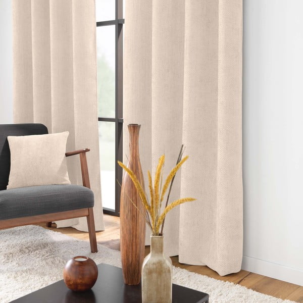 Bež zavesa iz šenilje 140x260 cm Leo – douceur d'intérieur-image-1