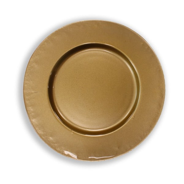 Steklen pladenj v zlati barvi Brandani Sottopiatto, ⌀ 32 cm