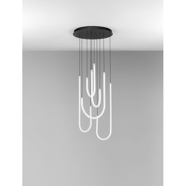 Bela/mat črna jeklena LED zatemnitvena viseča svetilka s senčilom iz akrilnega stekla ø 50 cm Topaz – Nova Luce-image-4