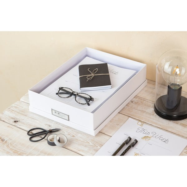 Bela škatla za shranjevanje dokumentov Bigso Box of Sweden Oskar, velikost A4-image-2