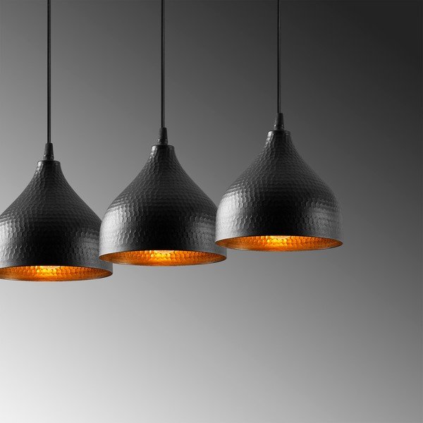 Črna viseča svetilka s kovinskim senčilom Tattoo – Opviq lights-image-4